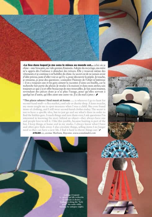 Sonia Laudet, Artiste textile mobilier à Bayonne, France, Interview dans Air France Magazine