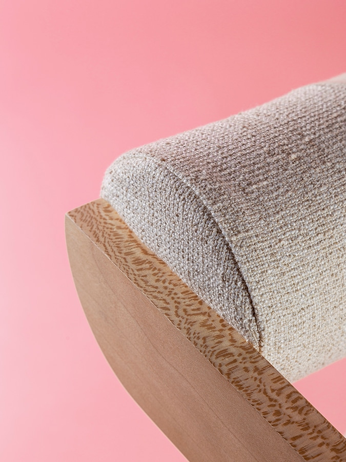 bench textile design sonia laudet ecru wood
