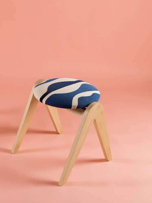 stool sonia laudet unique patchwork textile design
