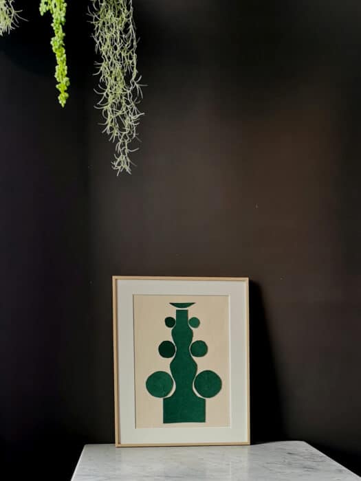 vase vert velours sonia laudet art