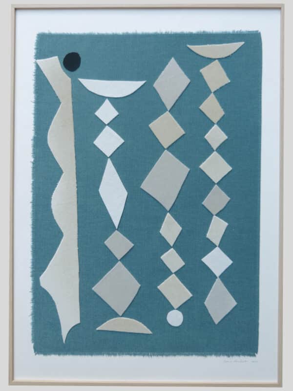 blue collage art textile sonia laudet