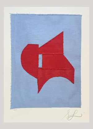 textile art rouge bleu sonia laudet